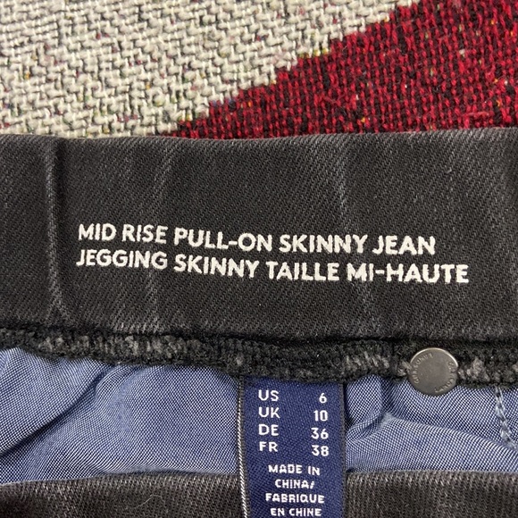 Land’s End Mid Rise Pull On Skinny Jeans Black Casual Minimalist Women’s 6 - Picture 7 of 12